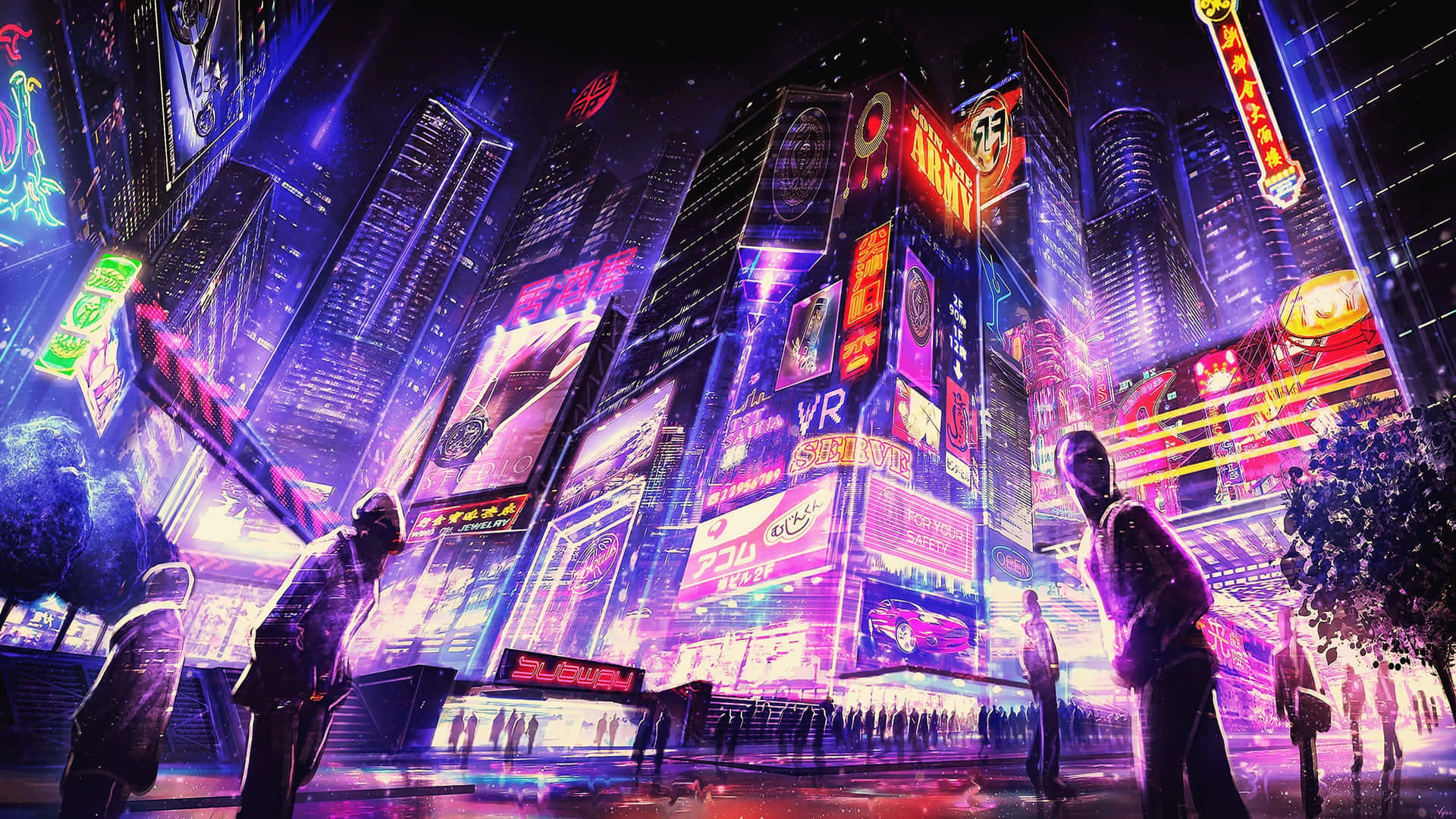 Udforskverdenen Af Cyberpunk City