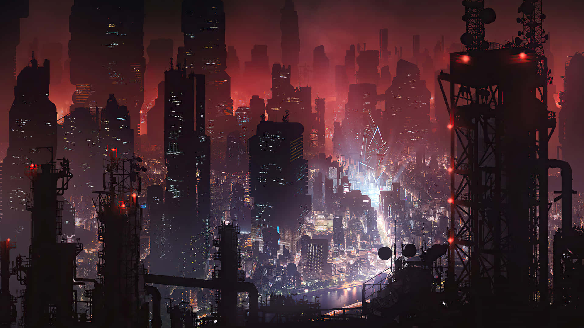 Esplorale Vertiginose Altezze E Profondità Di Cyberpunk City