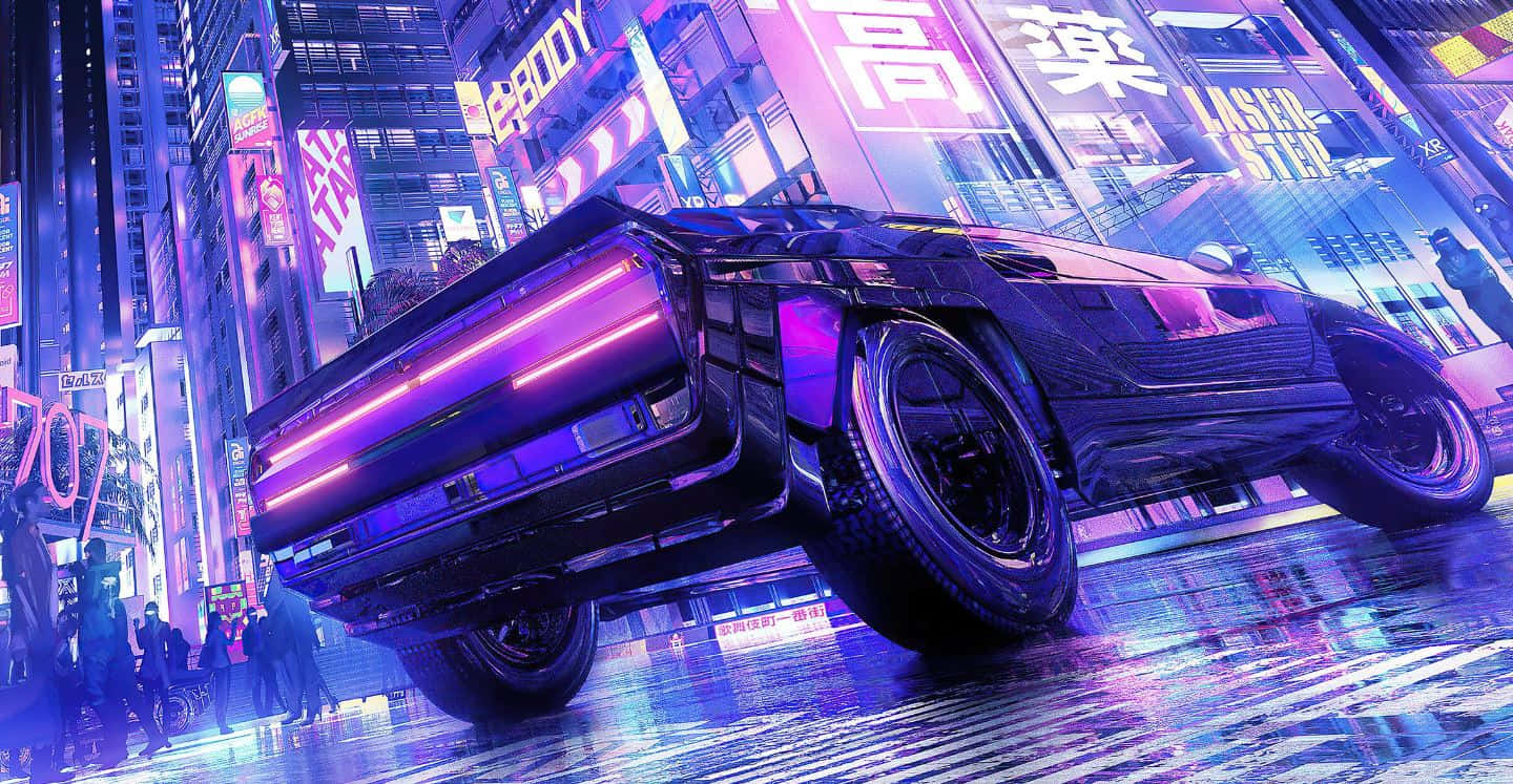 Cyberpunk City Futuristic Car Wallpaper