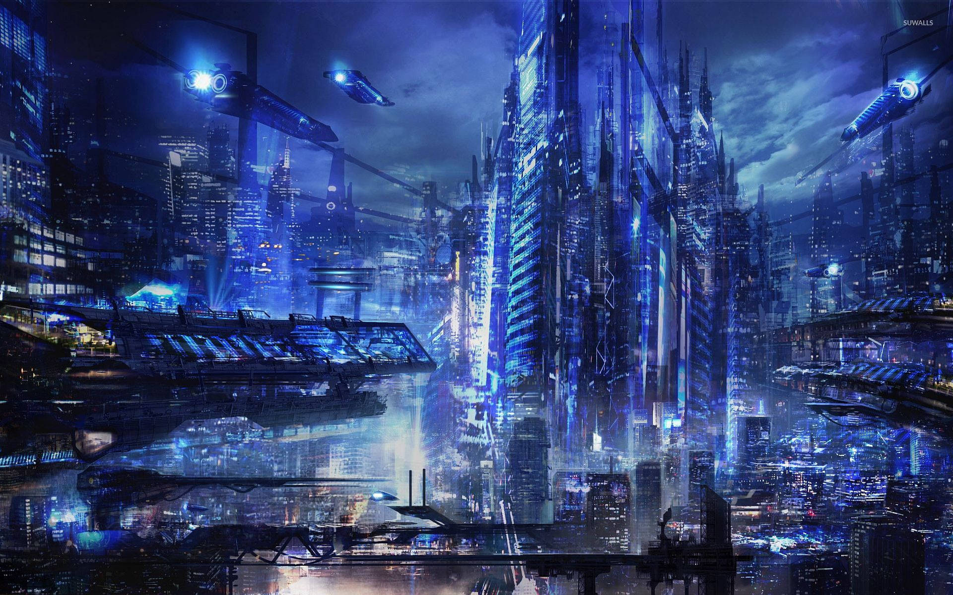Cyberpunk City Realistic Art Wallpaper