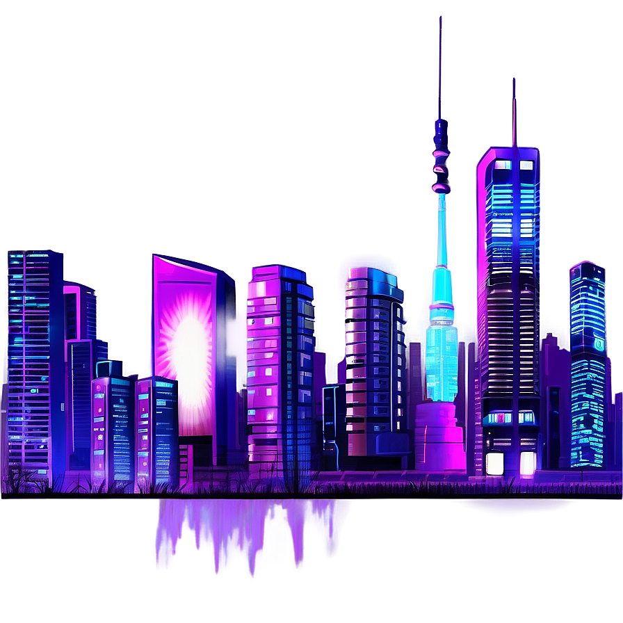 Download Cyberpunk City Vaporwave Png Ldc | Wallpapers.com