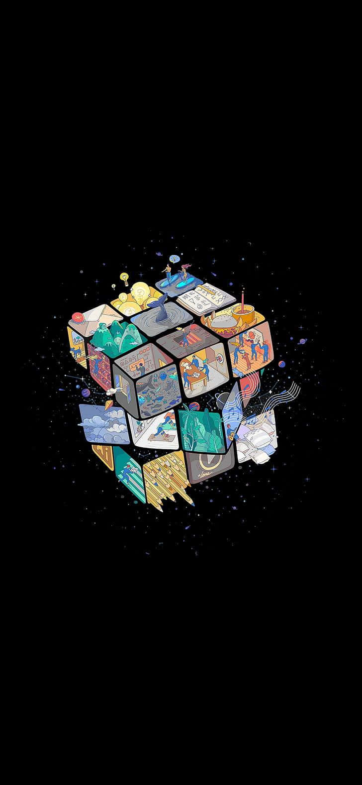 Cyberpunk Cube World Mobile Wallpaper Wallpaper