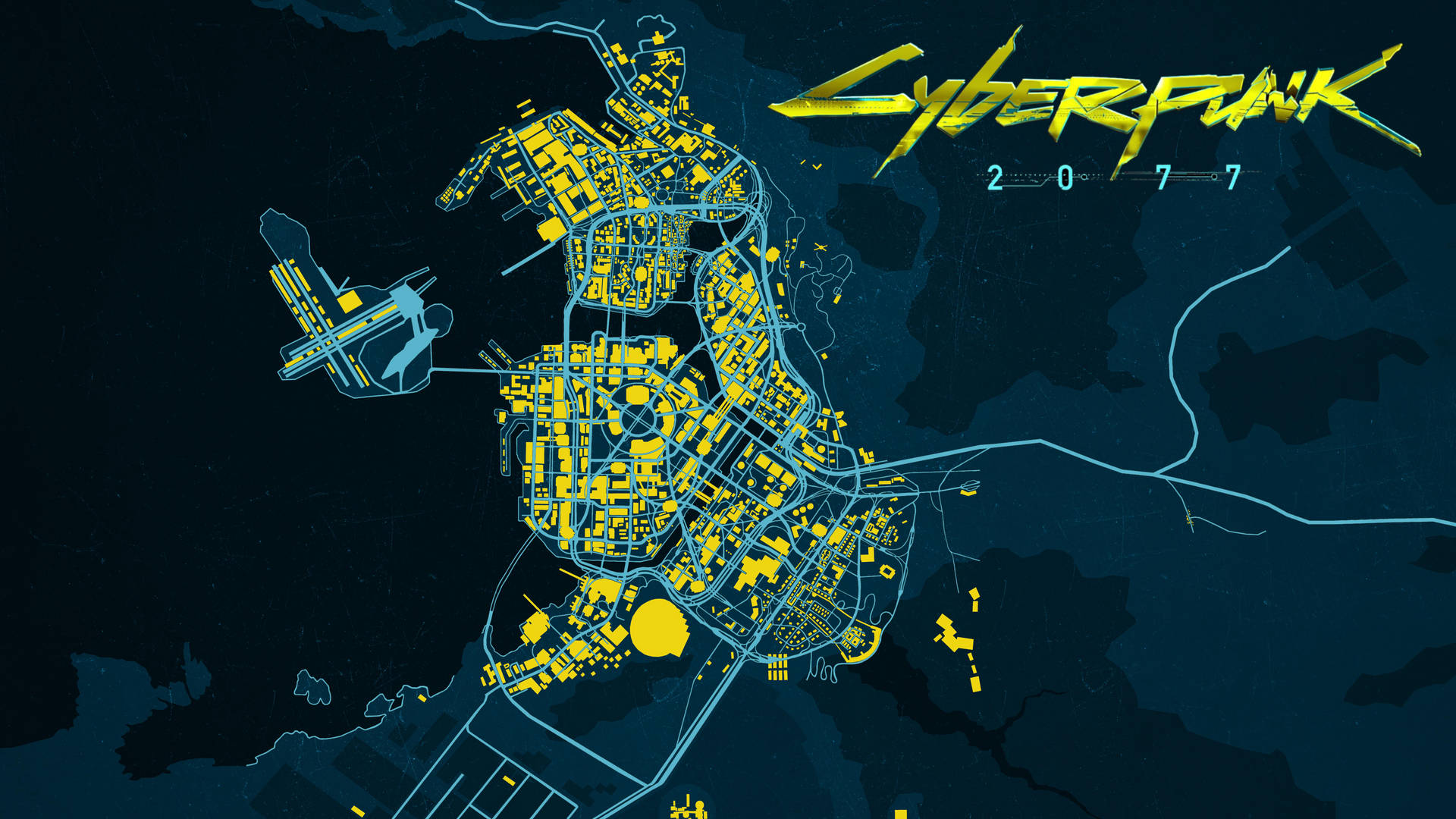 Cyberpunk Desktop Map Wallpaper