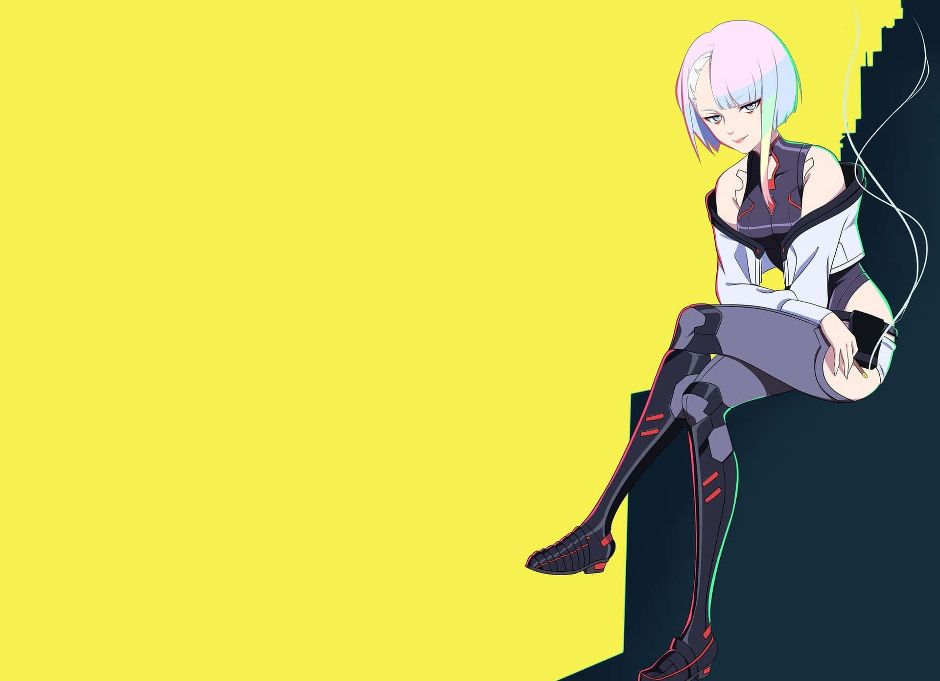 Cyberpunk Edgerunner Character Sitting Wallpaper