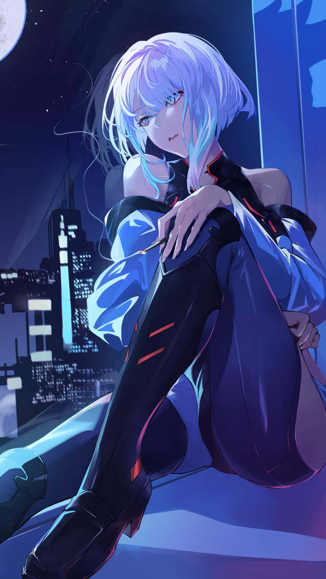 Cyberpunk Edgerunner Lucy Night City View Wallpaper