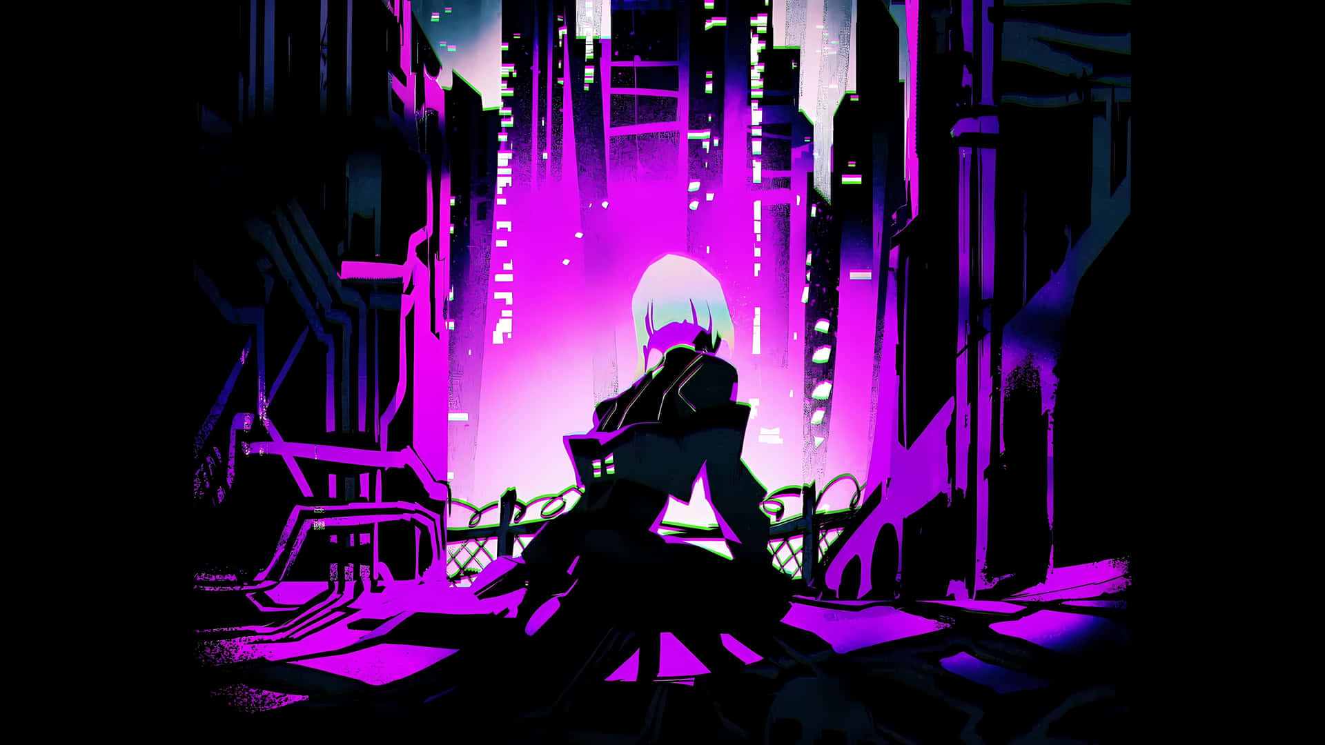 Cyberpunk Edgerunner Silhouette Wallpaper