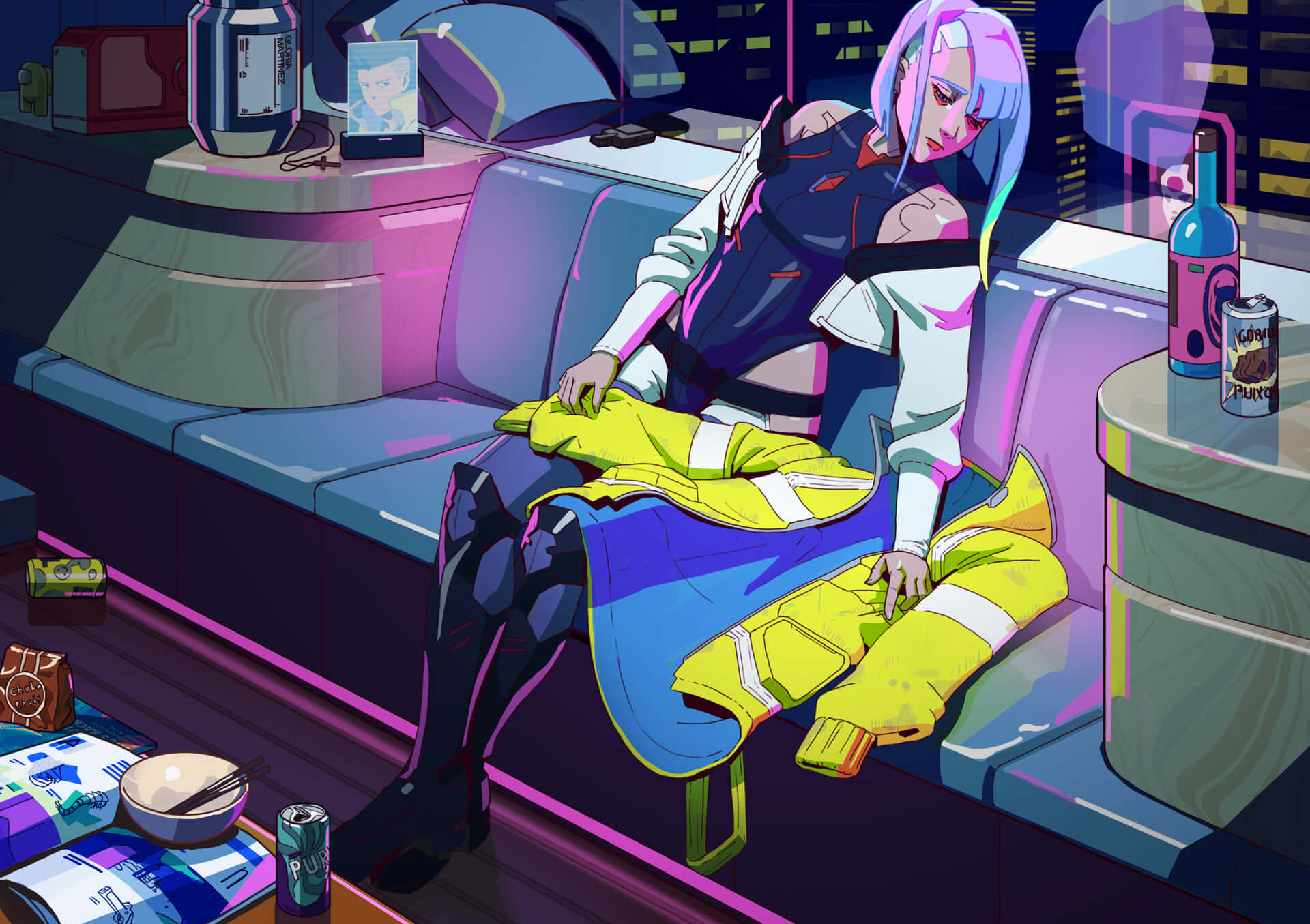 Cyberpunk Edgerunners Character Relaxing Wallpaper