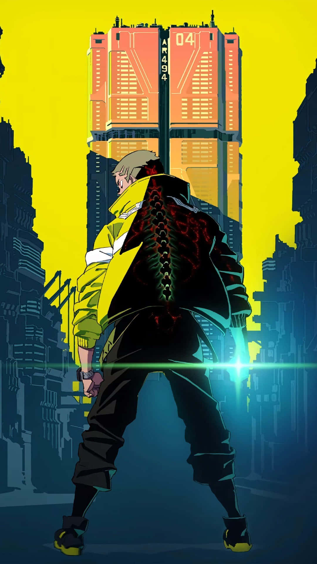 Cyberpunk Edgerunners Main Character Cityscape Wallpaper