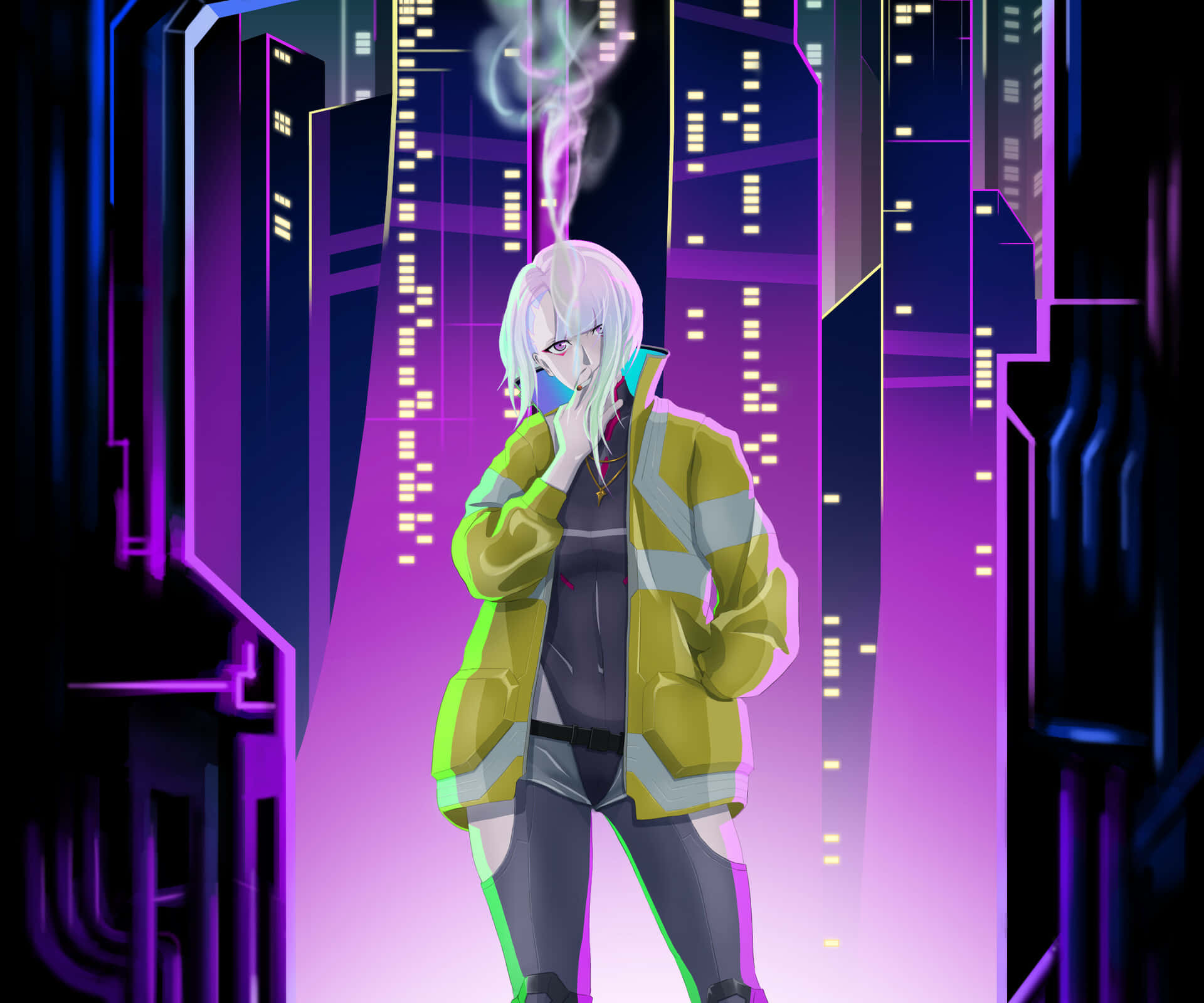 Cyberpunk Fashion Anime Character Wallpaper