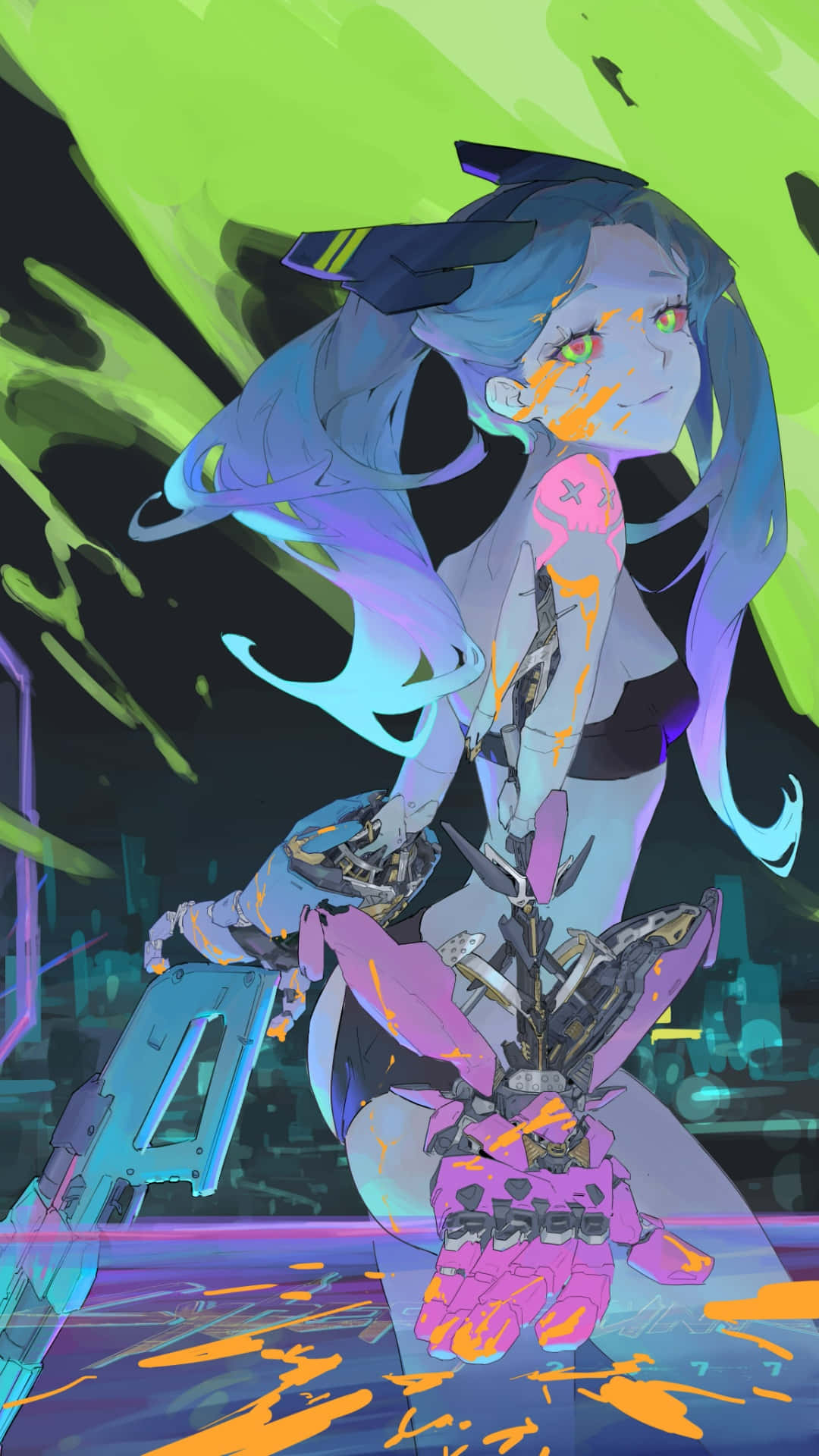 Cyberpunk Futuristic Character Art Wallpaper