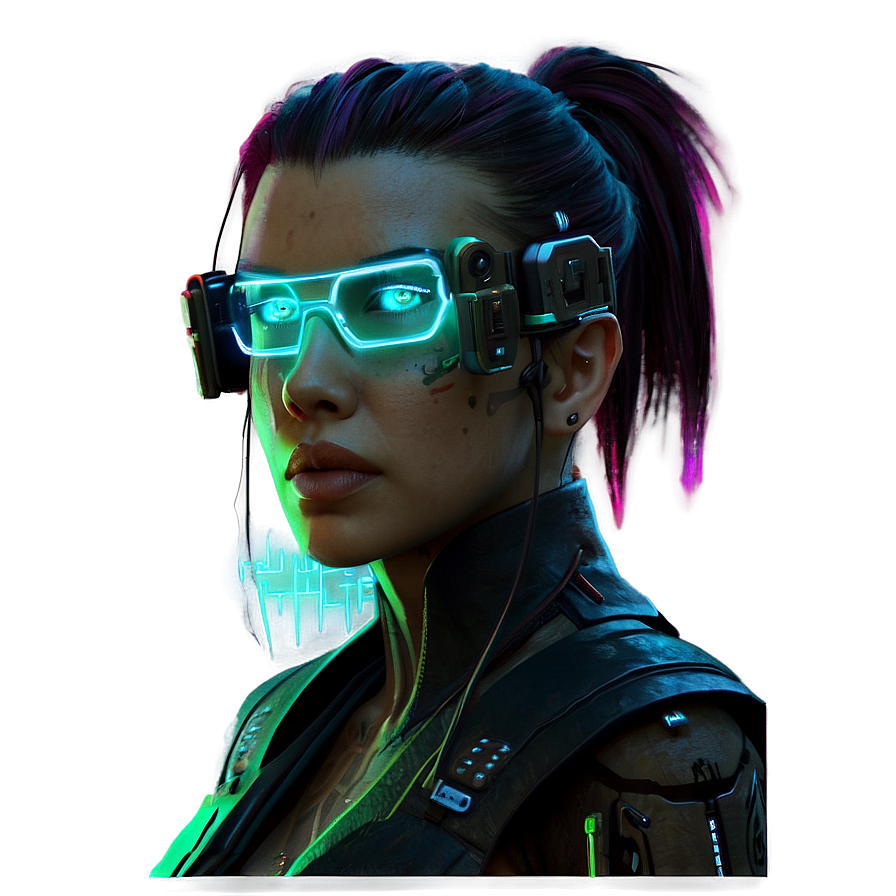 Download Cyberpunk Game Character Neon Png Sps64 | Wallpapers.com