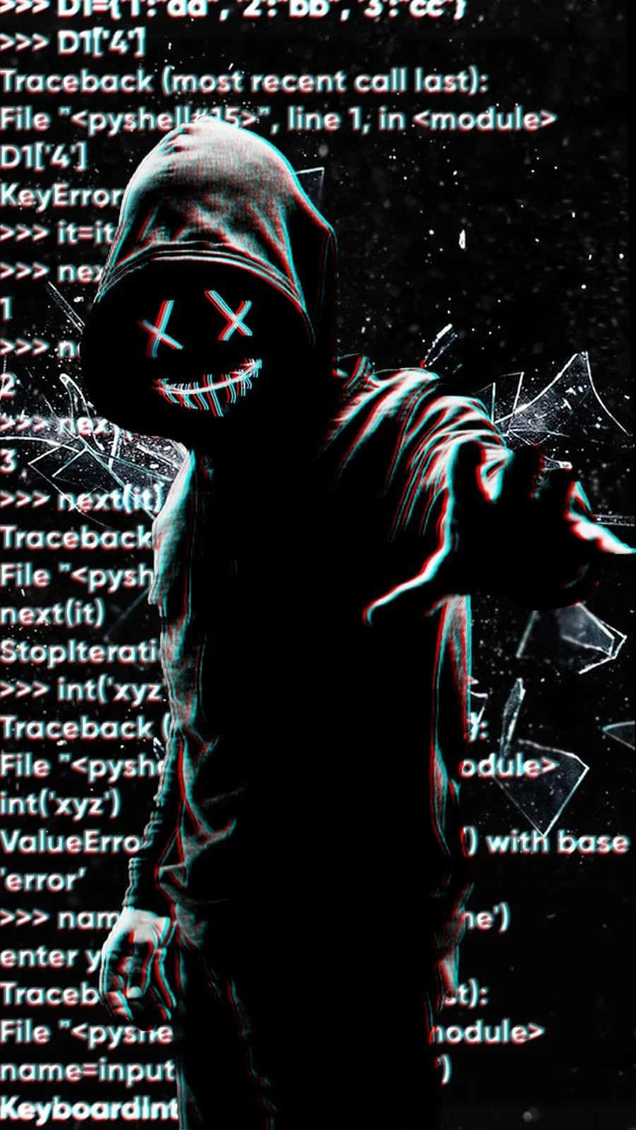 Cyberpunk Hackerin Hoodiewith Code Overlay Wallpaper