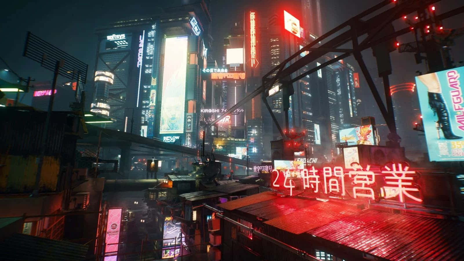 Step up your technological game with this cyberpunk laptop Wallpaper