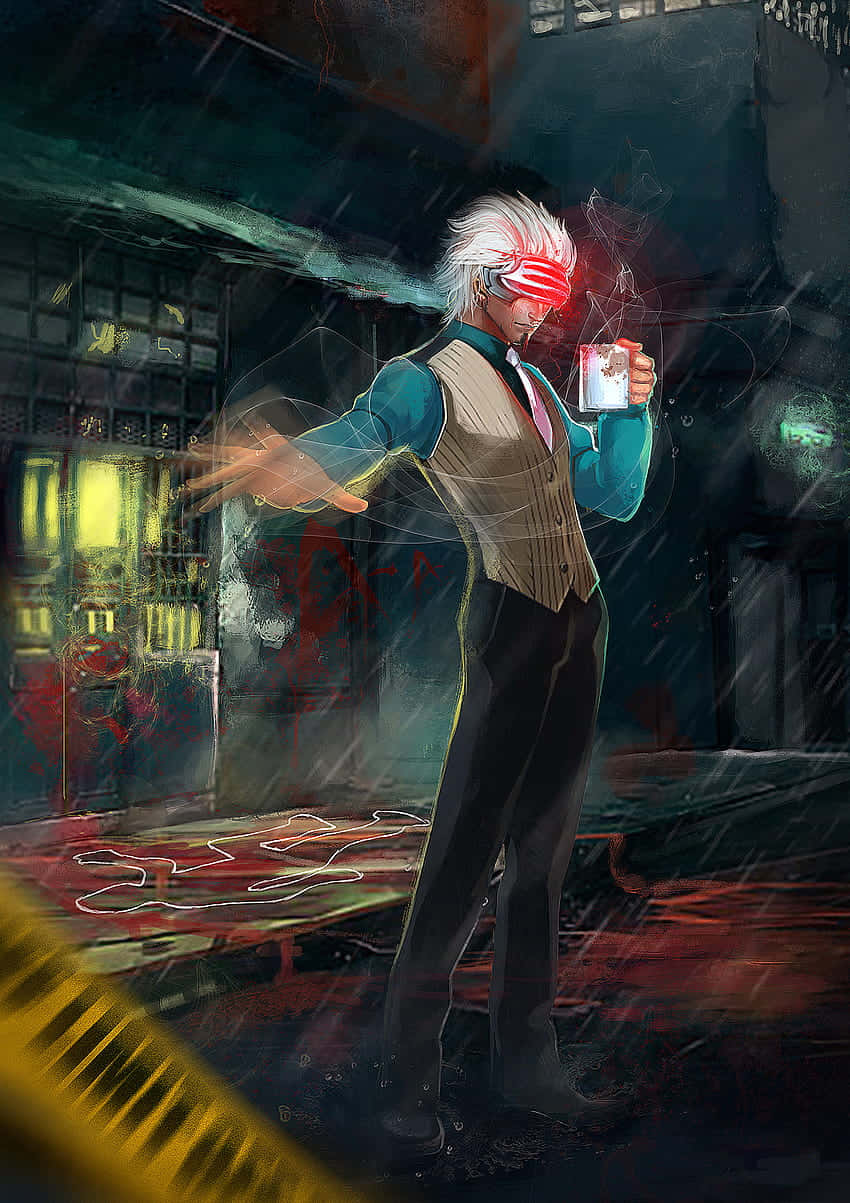 Cyberpunk Magicianwith Energy Blindfold Wallpaper