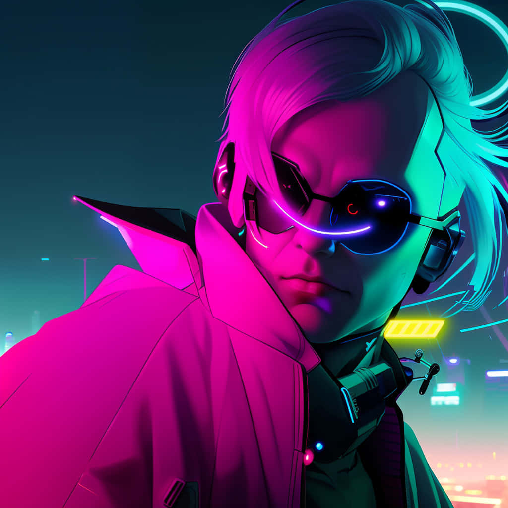 Cyberpunk Neon Glow Portrait Wallpaper