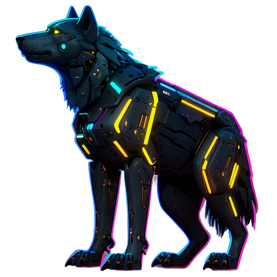 Cyberpunk Neon Wolf Png Uko56 PNG