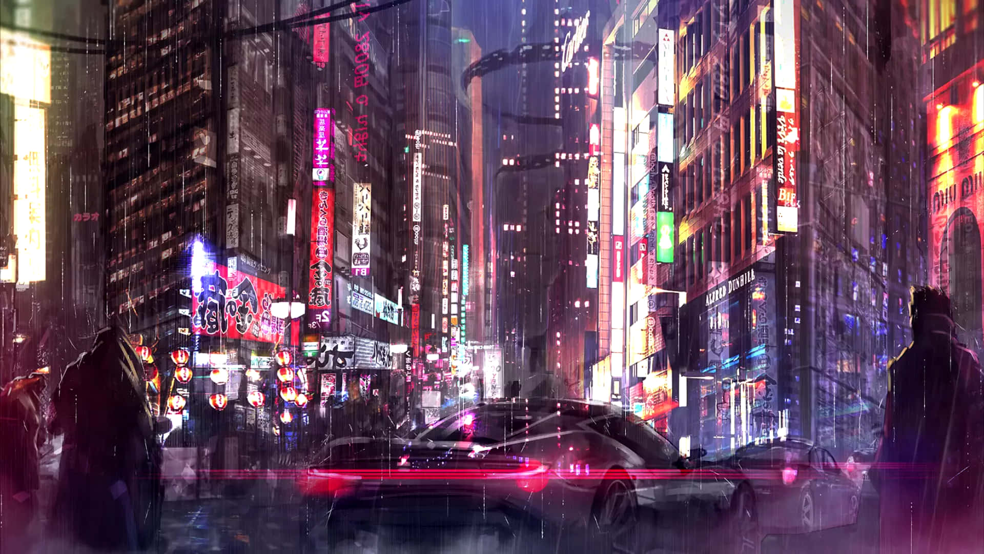 Nytårsaften i Cyberpunk Night City Wallpaper