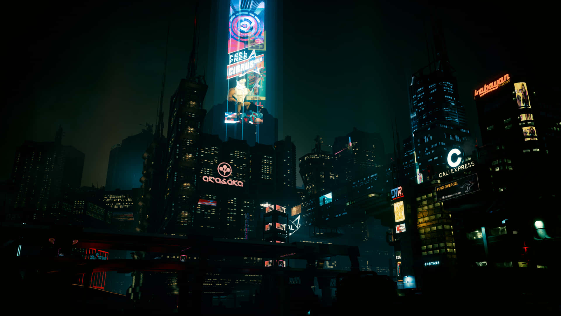 Explorala Ciudad Nocturna Cyberpunk Y Todas Sus Características Futuristas. Fondo de pantalla