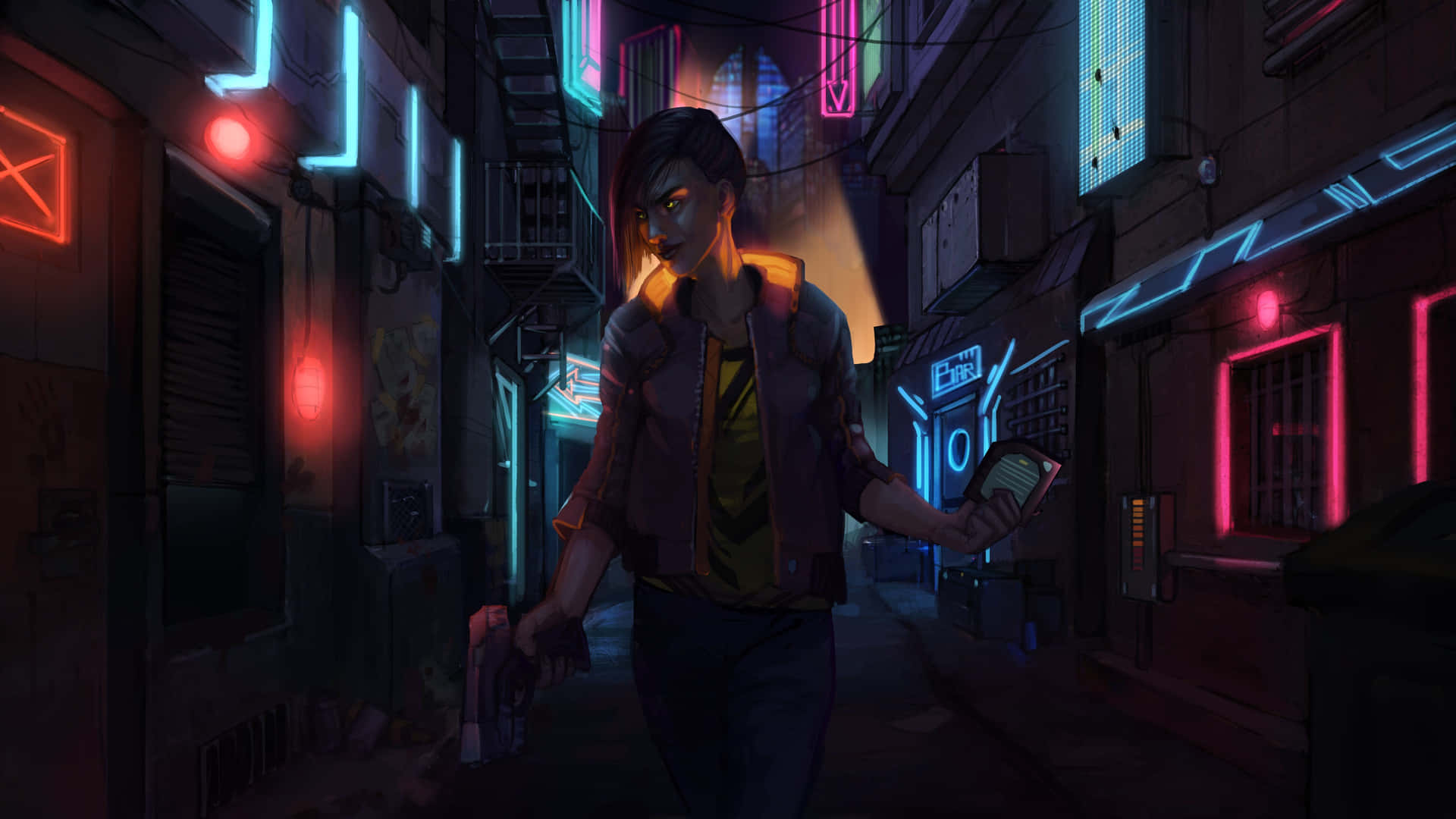 Welcome to the Neon Extravaganza of Night City Wallpaper