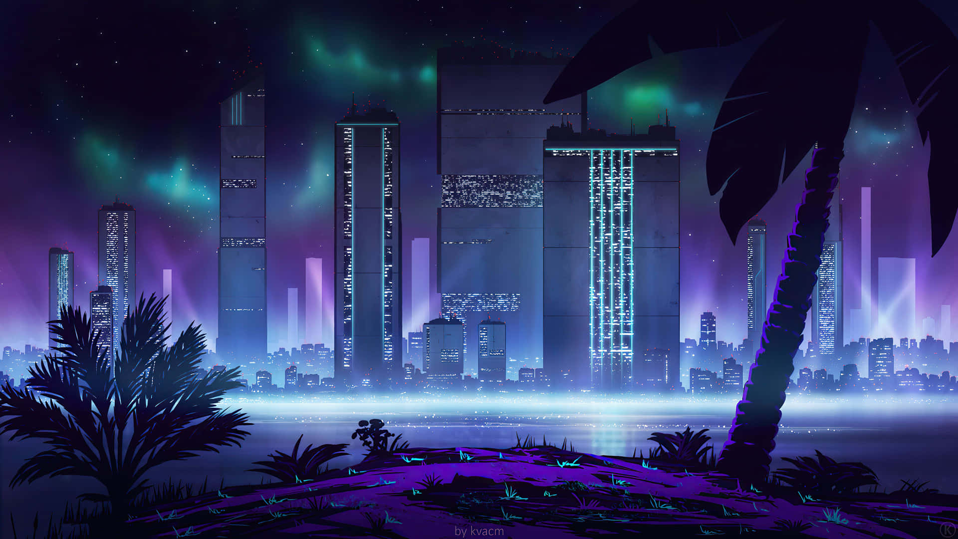 Explore the mysterious city of Cyberpunk Night City late at night Wallpaper