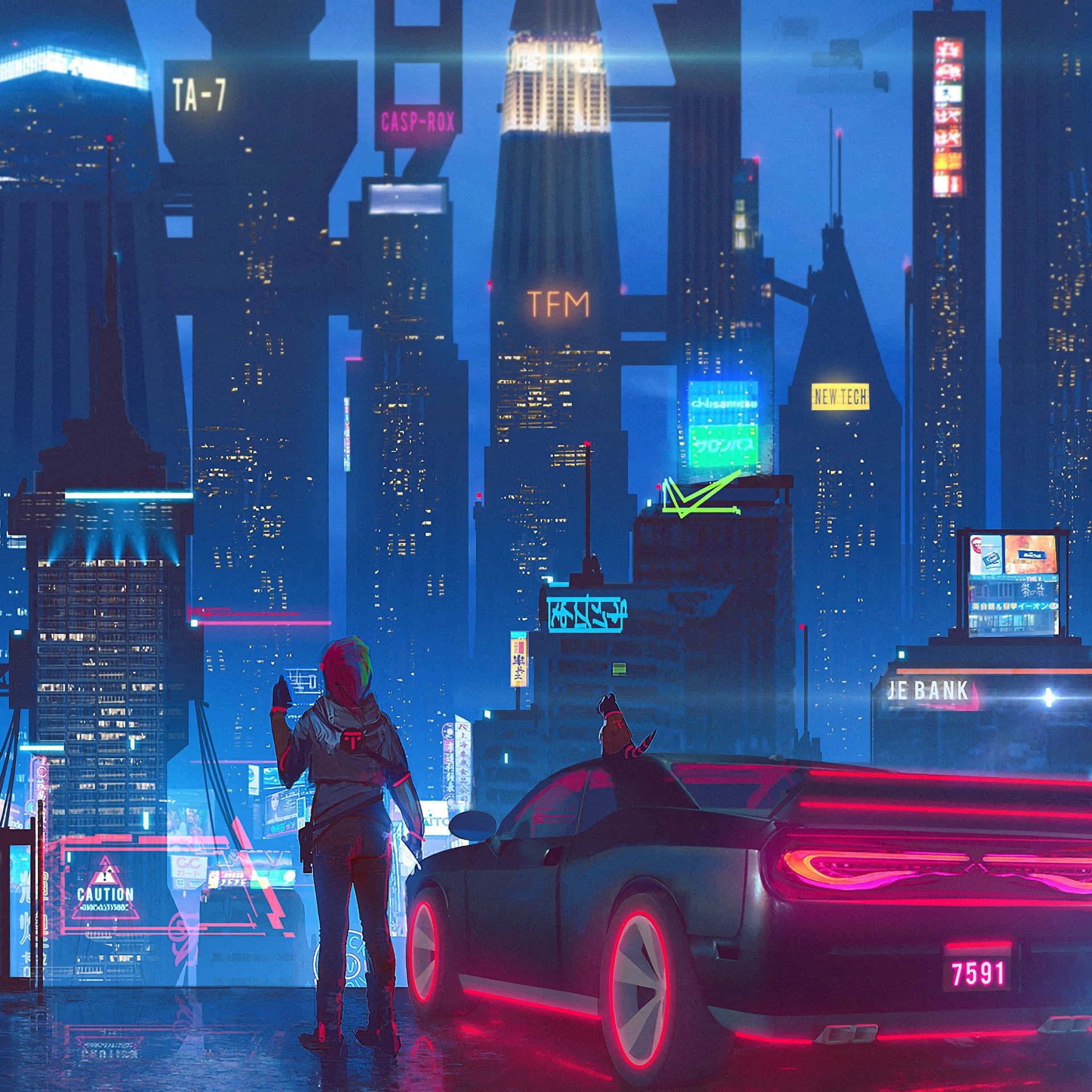 Explore a futuristic pixelated world with cyberpunk pixel art Wallpaper