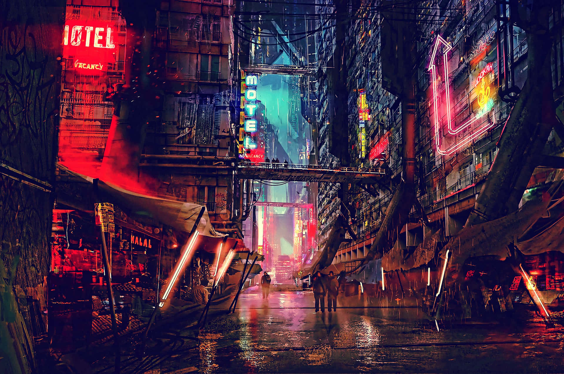 "Explore The Cyberpunk Universe Through Pixel Art" Wallpaper