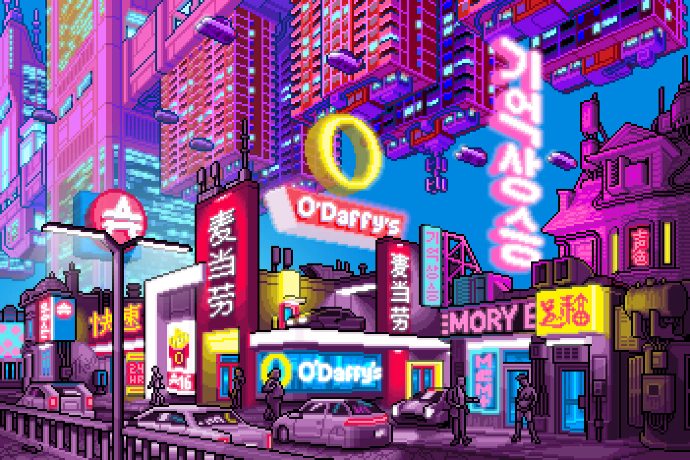 Image  Cyberpunk Pixel Art Wallpaper