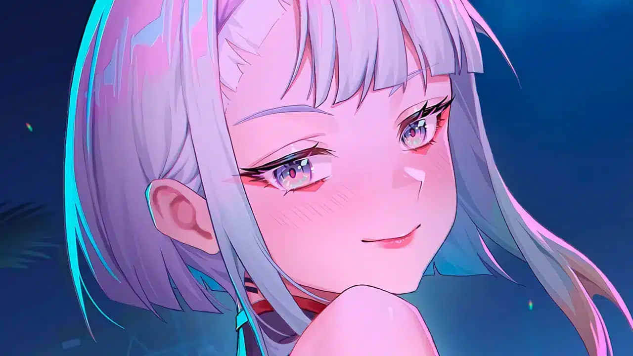 Cyberpunk Smiling Anime Girl Wallpaper