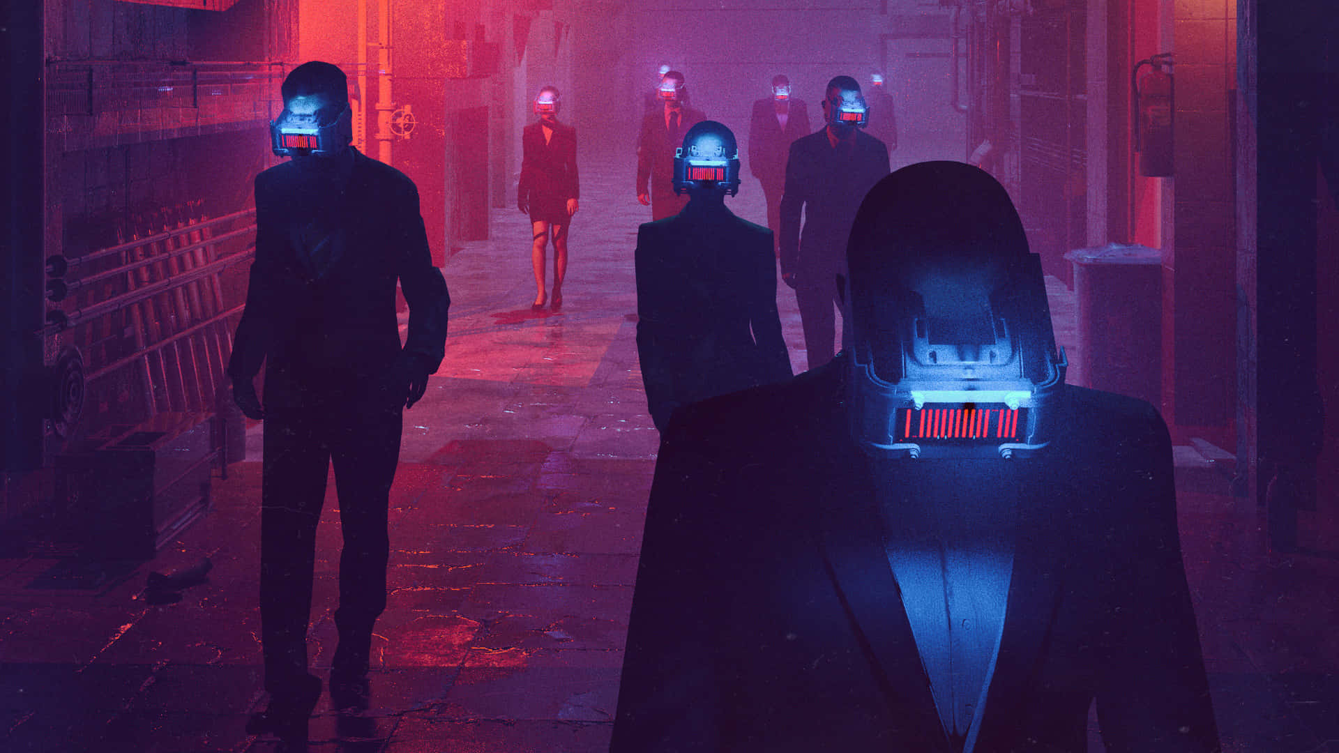 Cyberpunk Virtual Reality Neon City Wallpaper