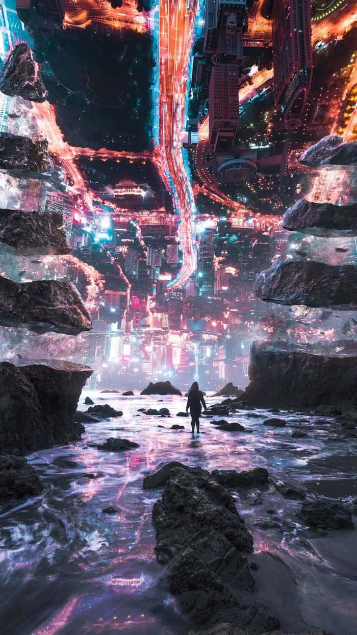 Cyberpunk_ Waterscape_ Fantasy Wallpaper