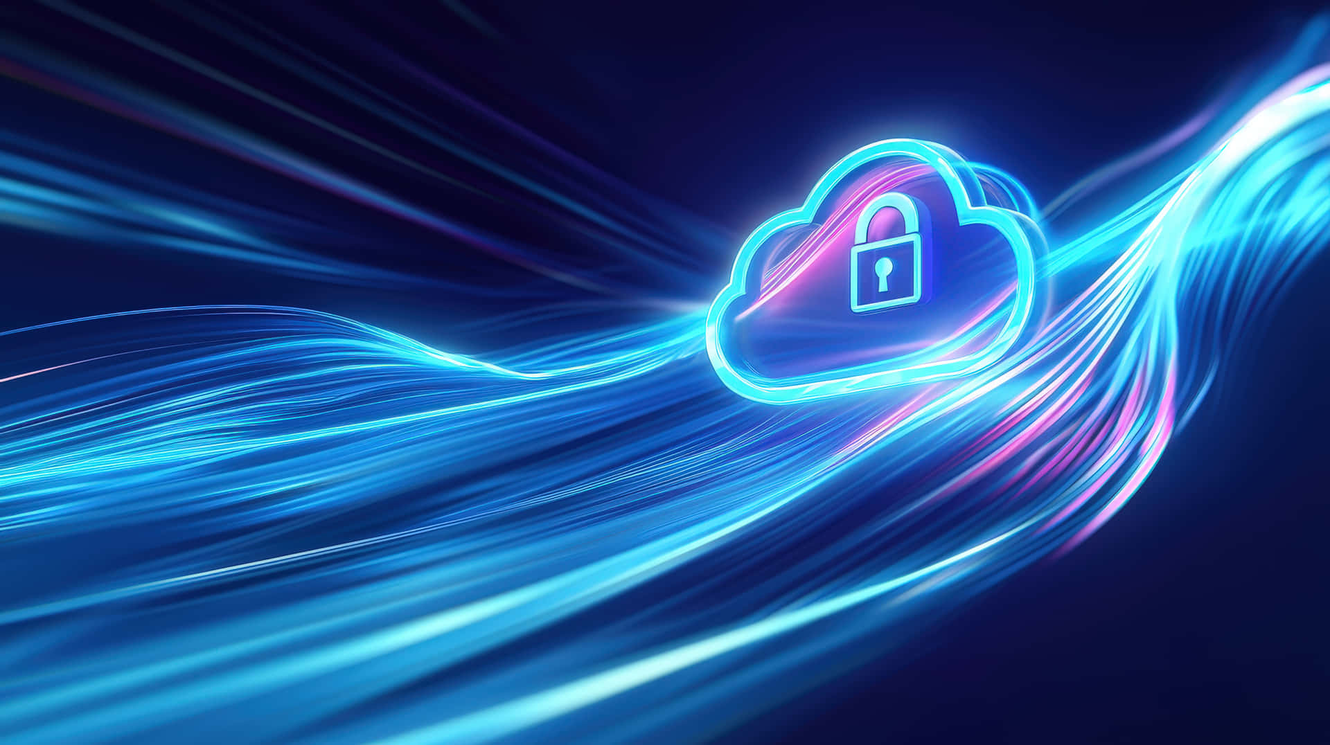 Cybersecurity Cloud Data Protection With Glowing Network Wallpaper