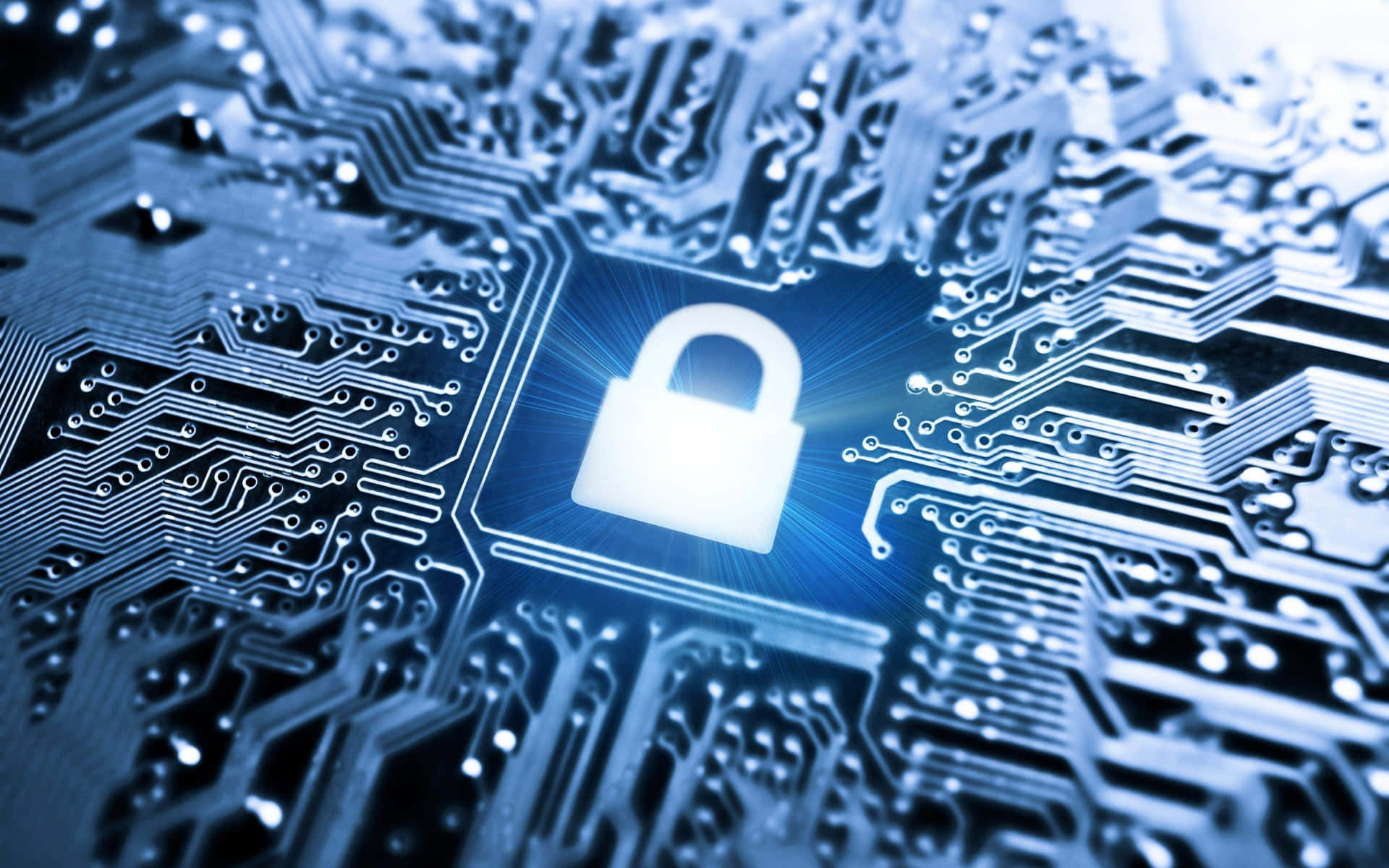Cybersecurity Concept Circuit Board Lock Wallpaper