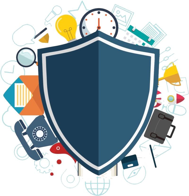 Cybersecurity Concept Shieldand Icons PNG
