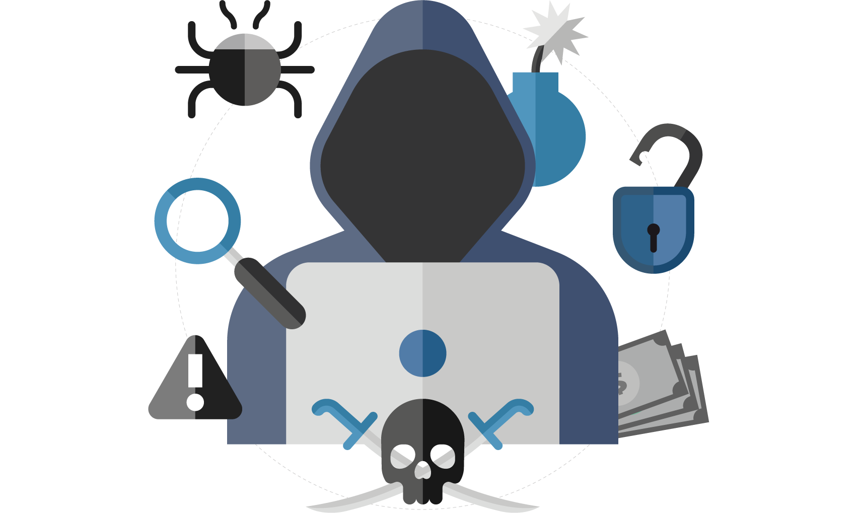 Cybersecurity Concepts Illustration PNG