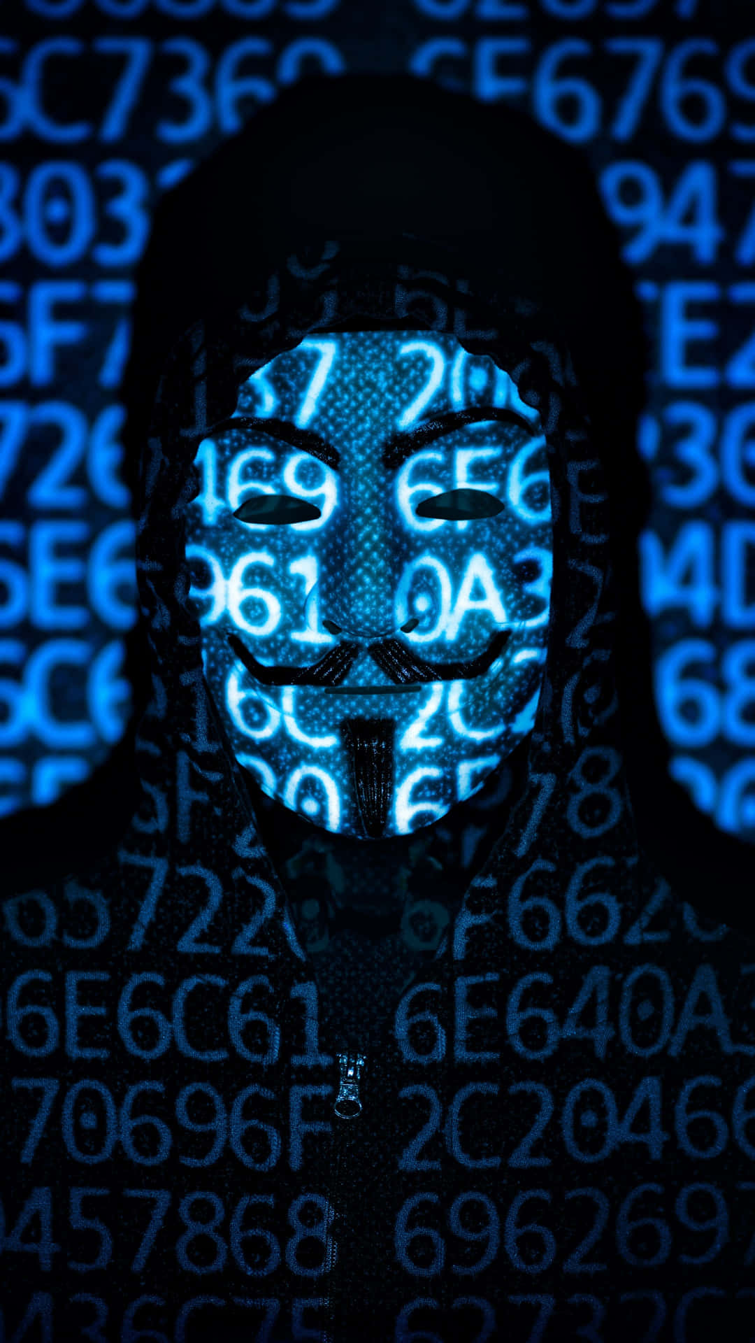 Cybersecurity_ Hacker_ Face_ Projection Wallpaper