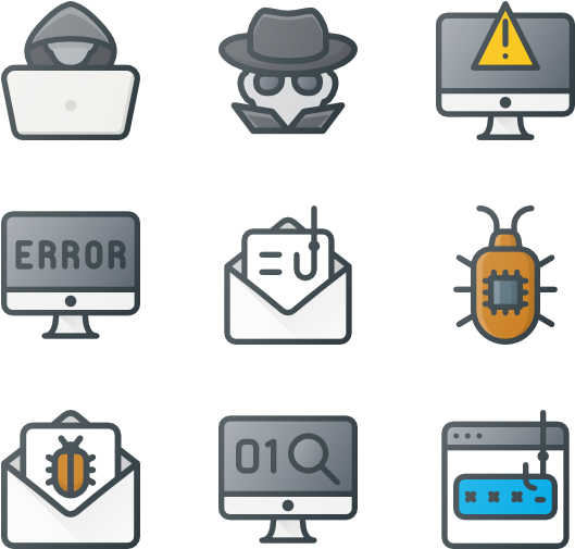 Cybersecurity Icon Set PNG