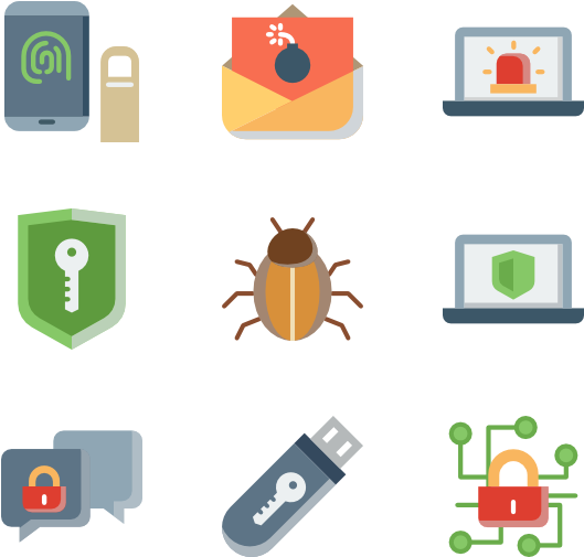 Cybersecurity Icons Set PNG