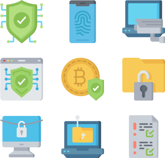 Cybersecurity Icons Set PNG