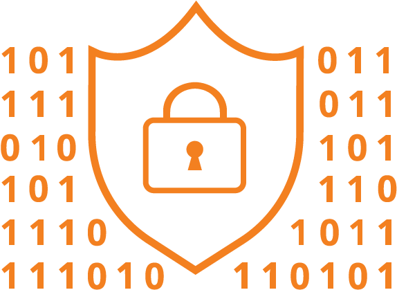 Cybersecurity Shield Binary Code PNG
