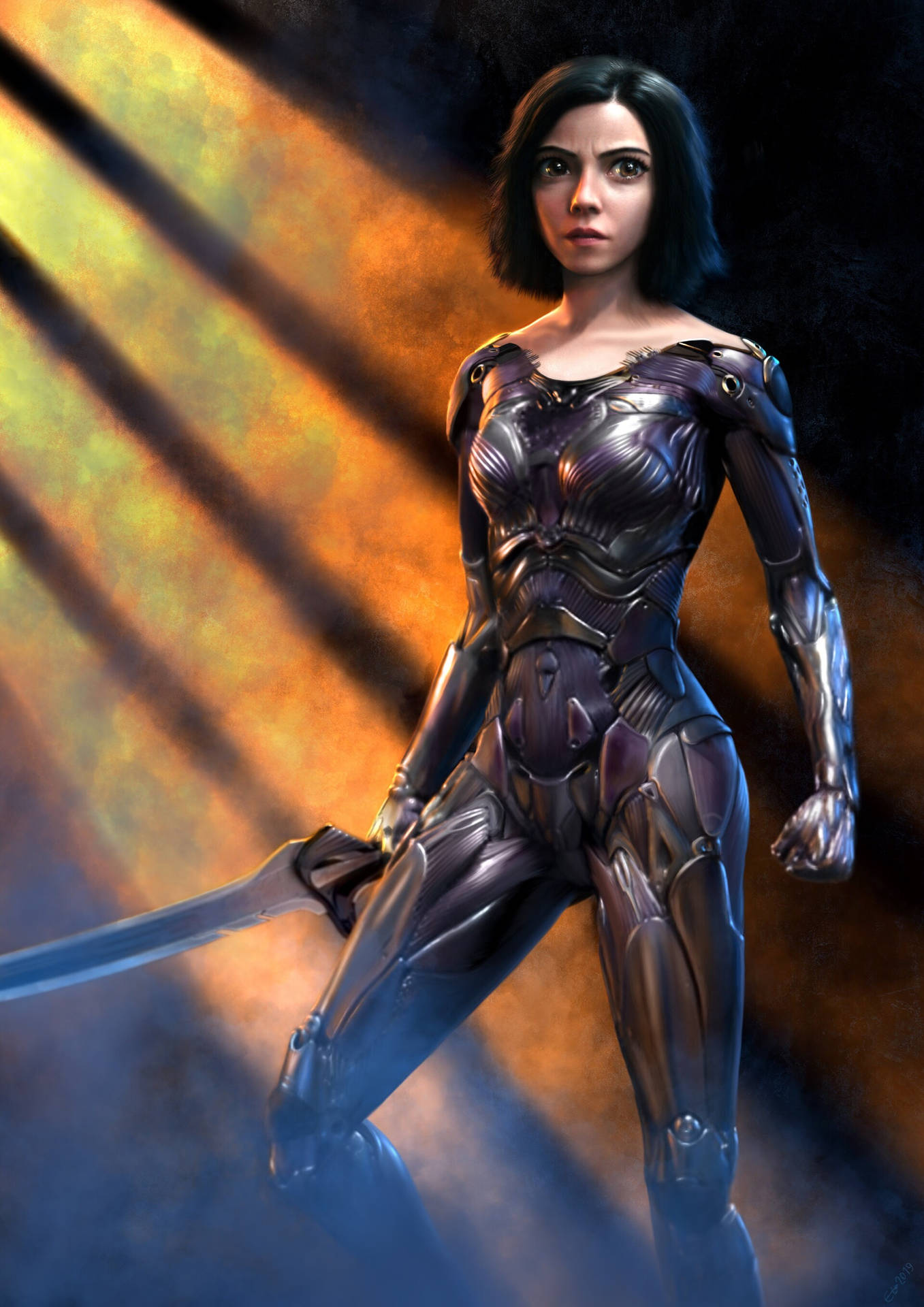 Alita Cyborg from Alita Battle Angel Movie 4K wallpaper download