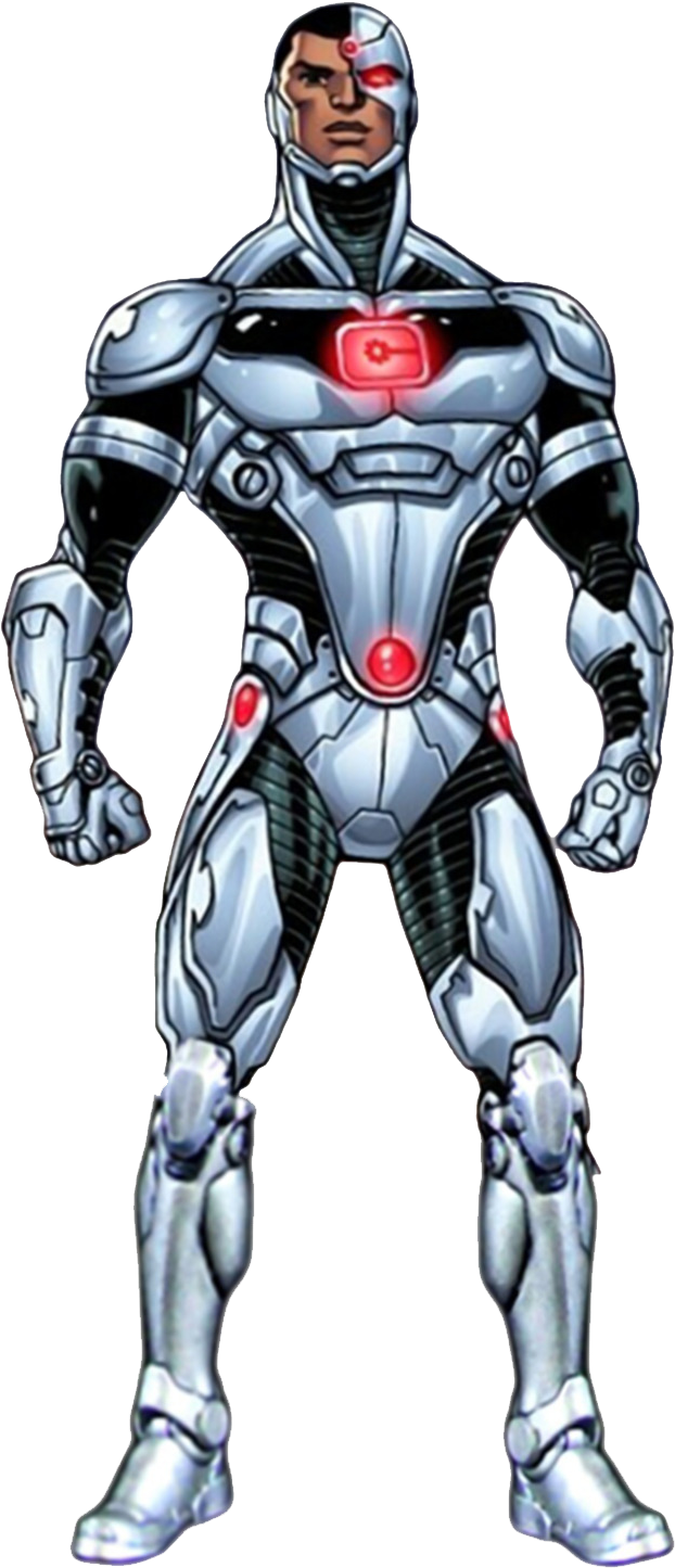 Cyborg Hero Illustration PNG