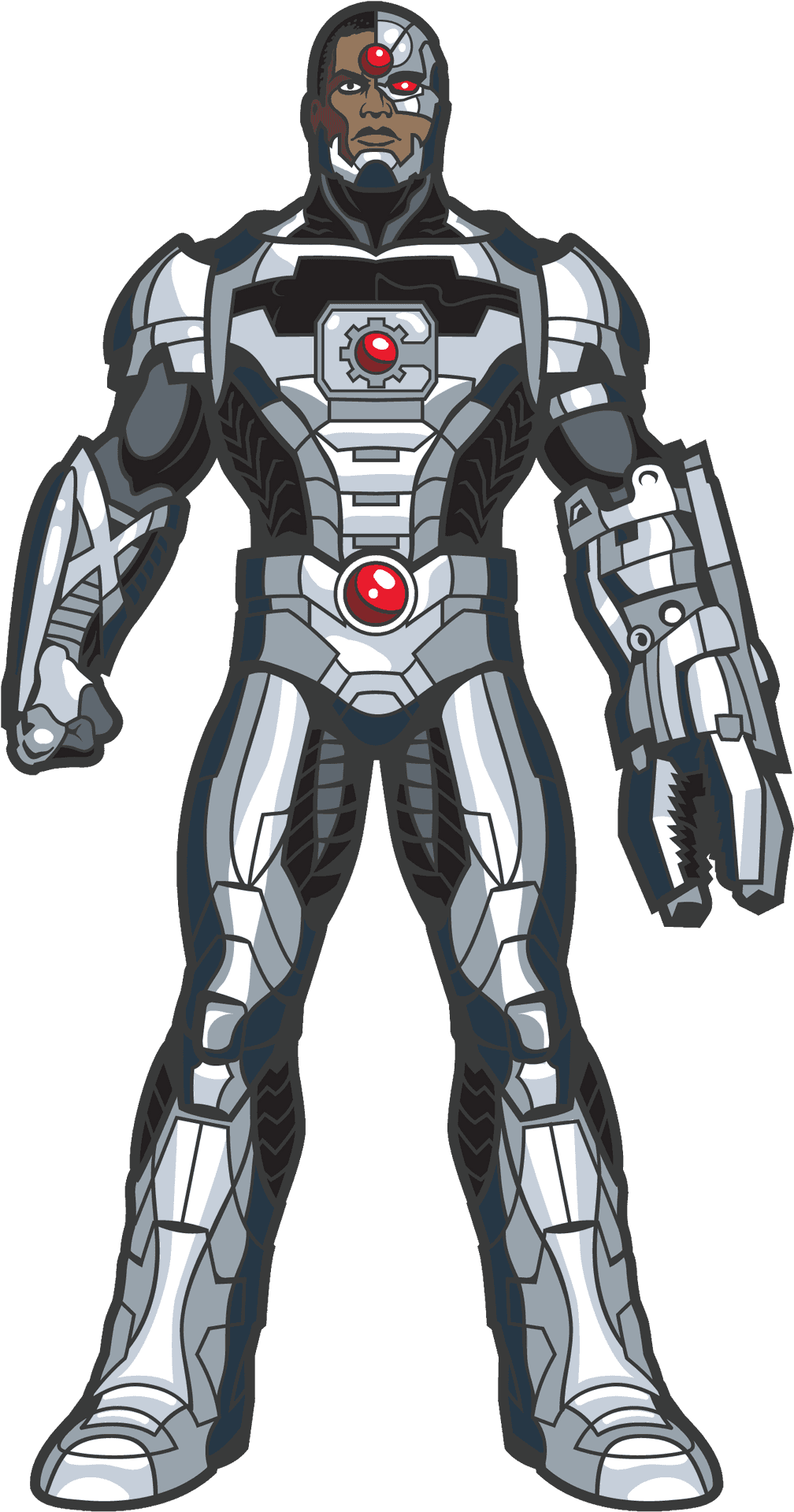 Cyborg Hero Illustration PNG