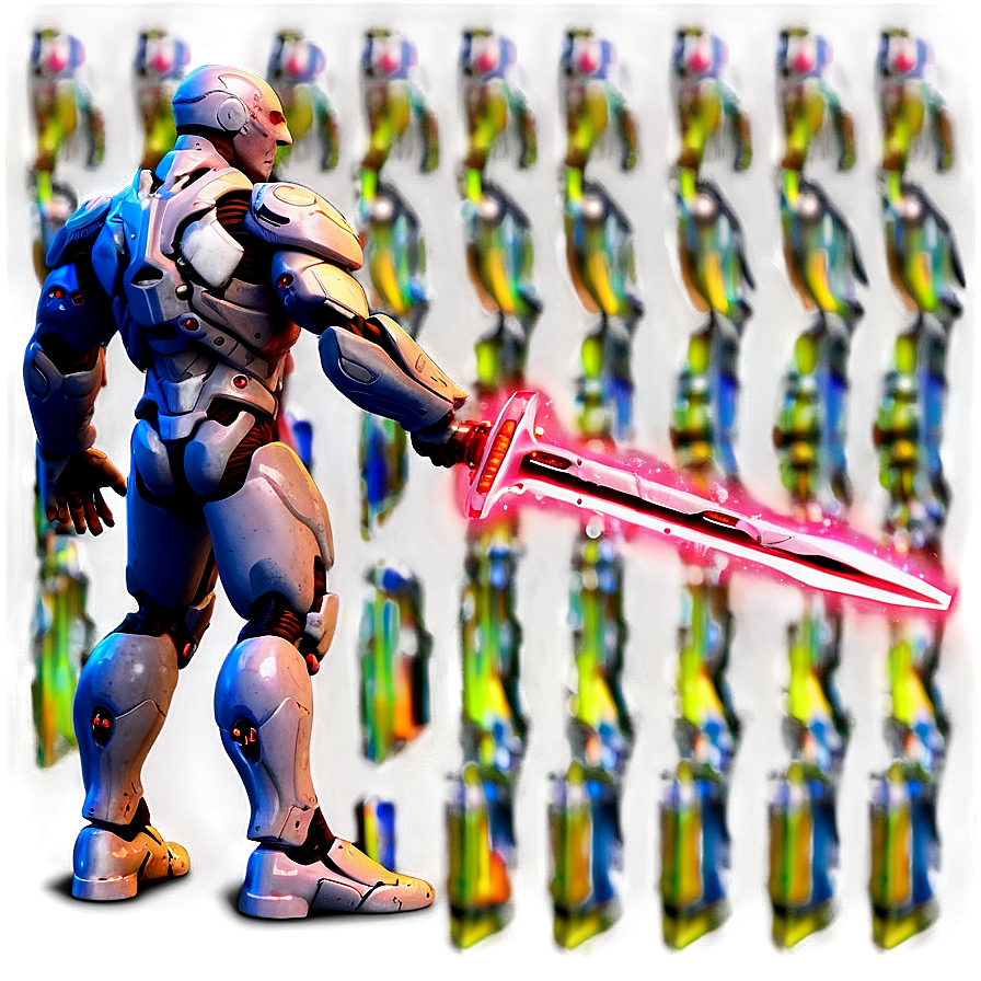 Cyborg With Energy Sword Png 06242024 PNG