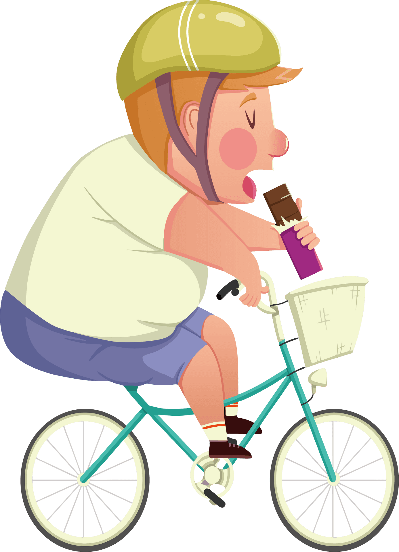 Cycling With Ice Cream Cartoon PNG