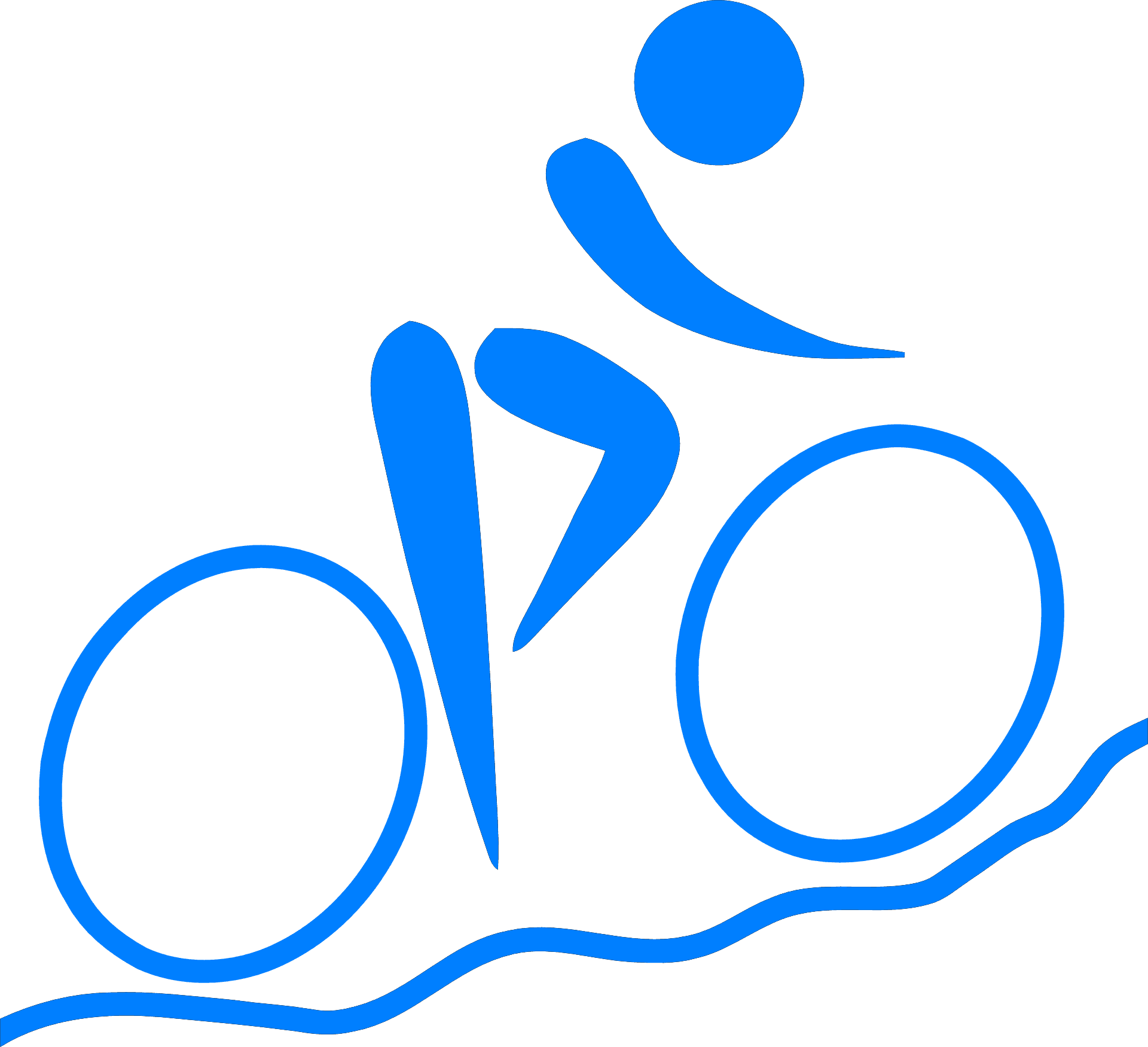 Cyclist Icon Blue Background PNG