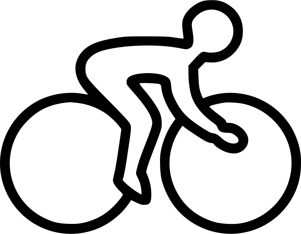 Cyclist Silhouette Outline PNG