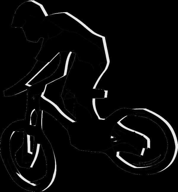 Cyclist Silhouetteon Racing Bike PNG