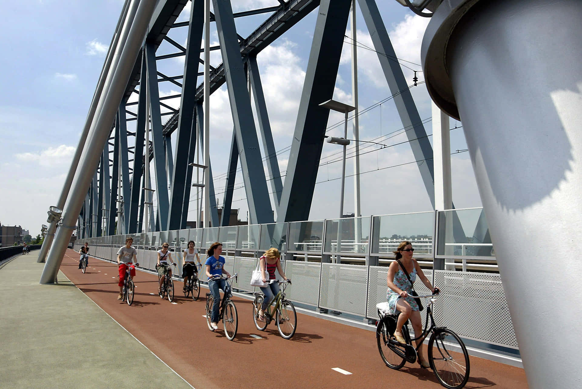 Cyclistson Arnhem Bridge Wallpaper