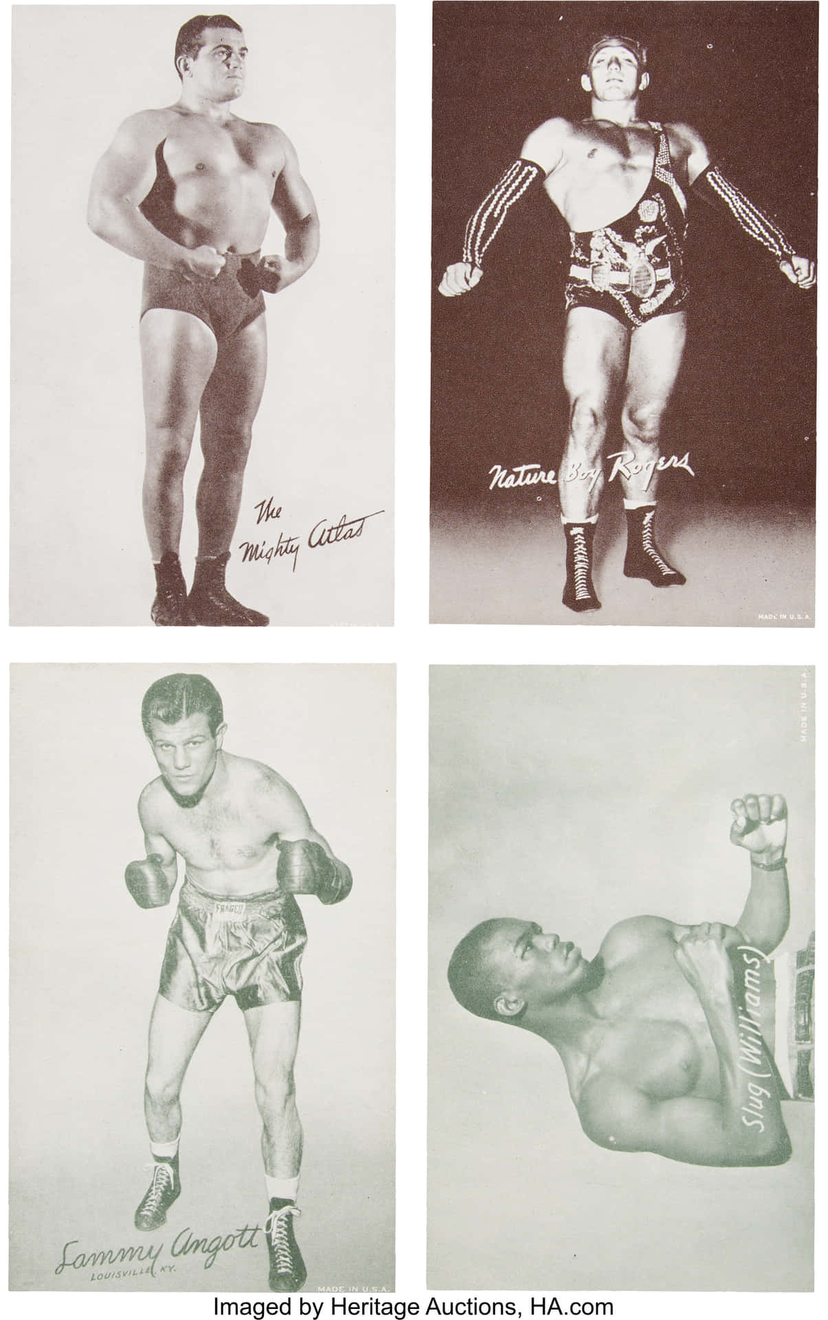Cycloneanaya Stellt Im Jahr 1950 Seine Sammlung Von Box- Und Wrestling-karten Aus. Wallpaper