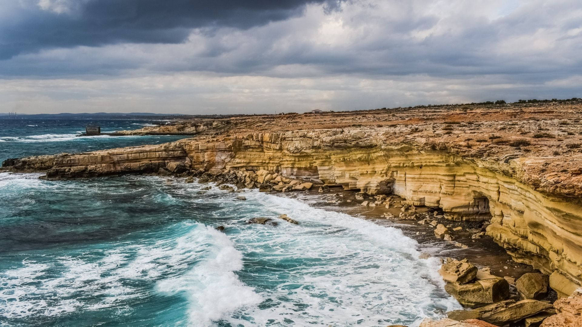 Cypern Ocean Cliffs Wallpaper